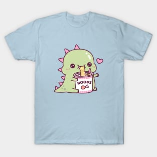 Cute Dino Loves Instant Noodles T-Shirt